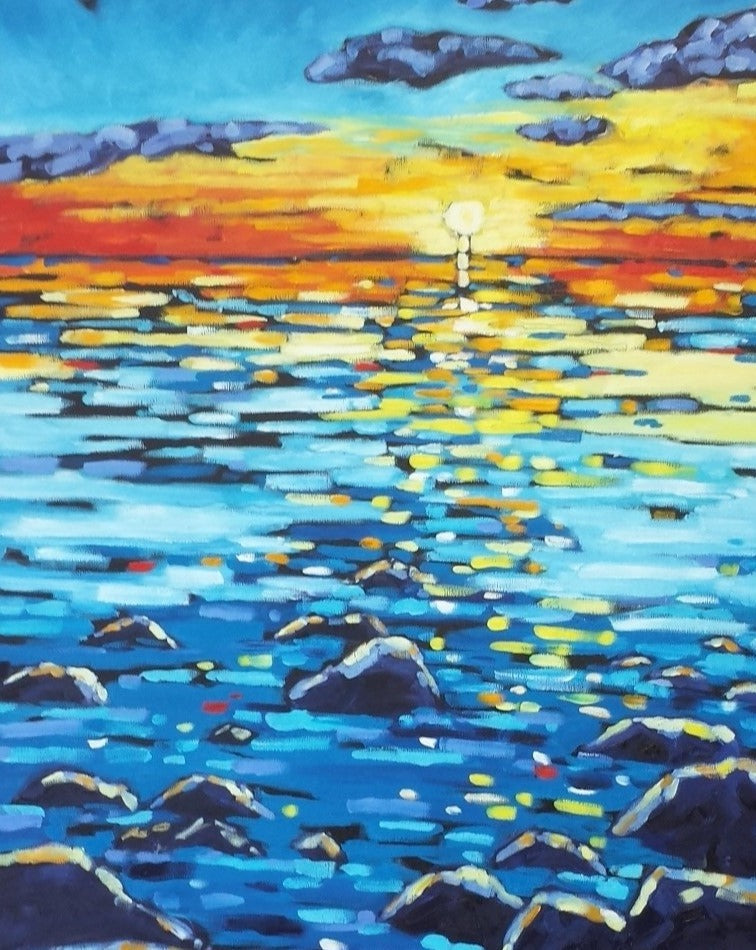 Summer Sunset Print on Paper, Wood Panel