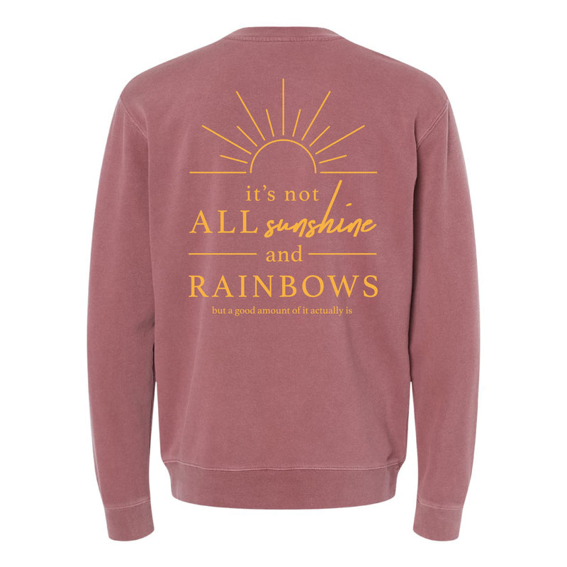 Embroidered/Printed PIGMENT Crewneck (pf&b) - Sunshine / It's Not All Sunshine And Rainbows