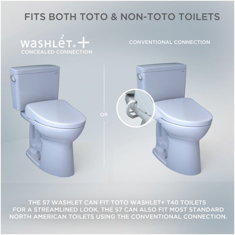 [SW4734AT40#01] TOTO S7A Washlet Elongated Bidet Toilet Seat With EWater And Classic Contemporary Lid (SAK29827)