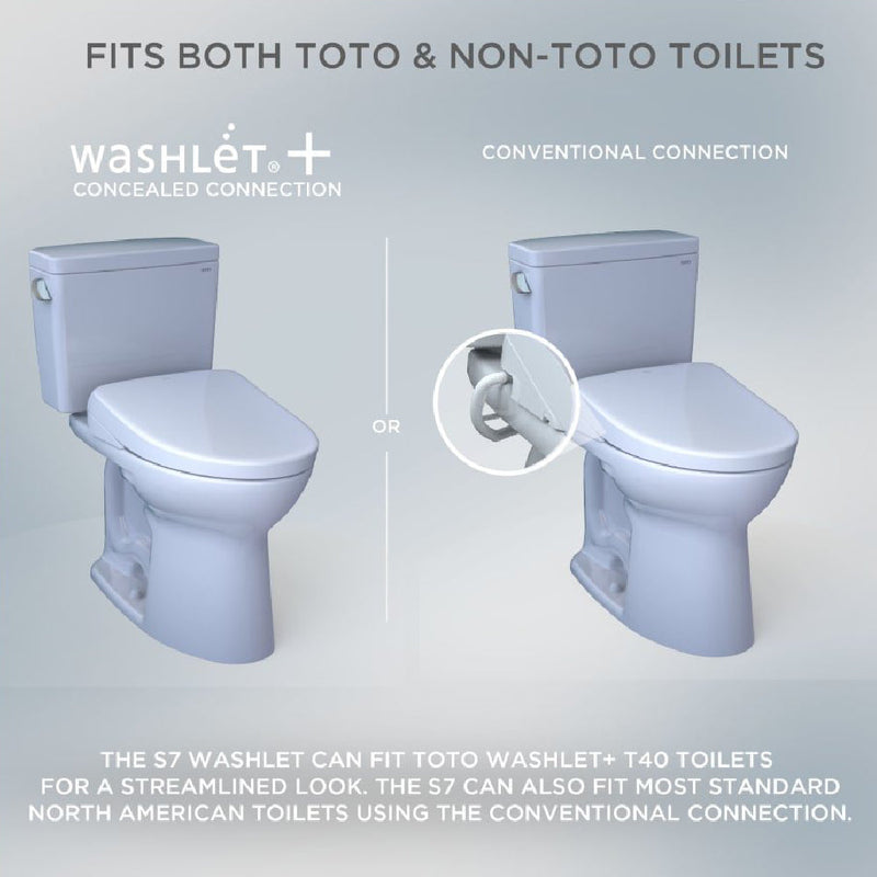 [SW4736AT40#01] TOTO S7A Washlet Elongated Bidet Toilet Seat With EWater And Auto Open/Close Contemporary Lid (SAK54823)