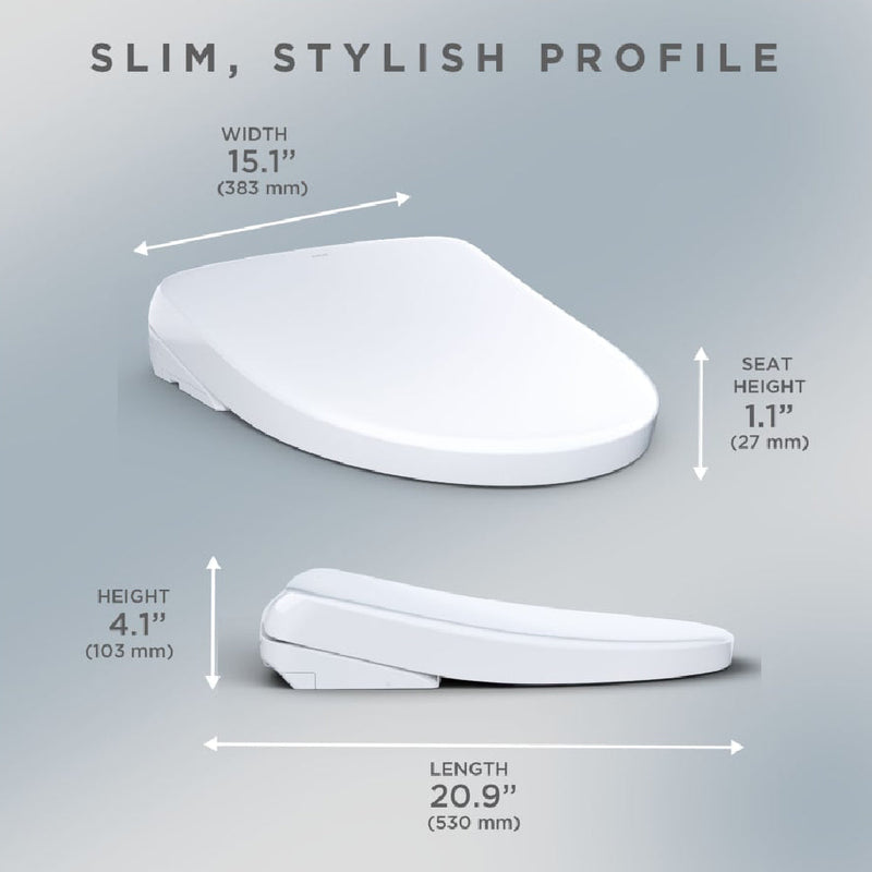 [SW4736AT40#01] TOTO S7A Washlet Elongated Bidet Toilet Seat With EWater And Auto Open/Close Contemporary Lid (SAK54823)