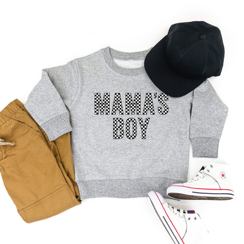 BLOCK FONT CHECKERS - MAMA'S BOY - Child Sweater