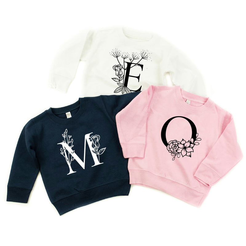 Floral Initials - Child Sweater