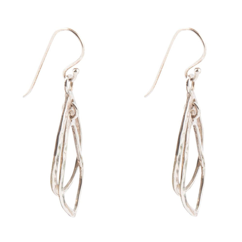 Swirled Sterling Silver Drop Earrings