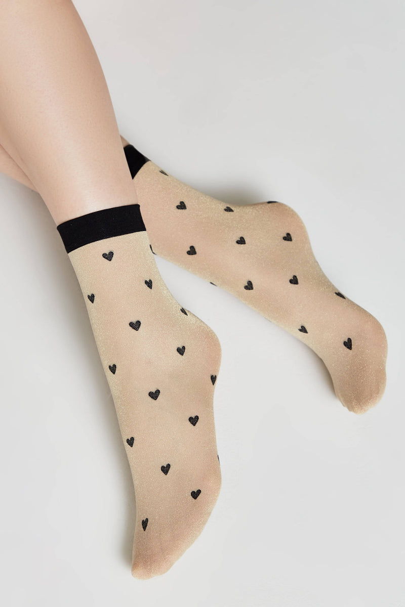 Shimmering Socks Conte Fantasy - "Hearts" Designs