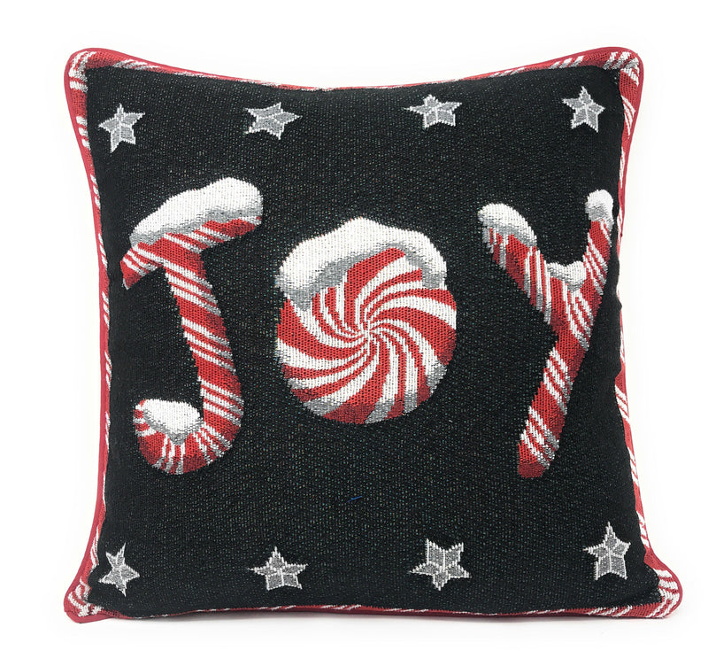 DaDa Bedding Set of 8 Pieces Peppermint Joy Holiday Table Tapestry - 4 Placemats, 2 Table Runners, 2 Throw Pillow Covers (12904)