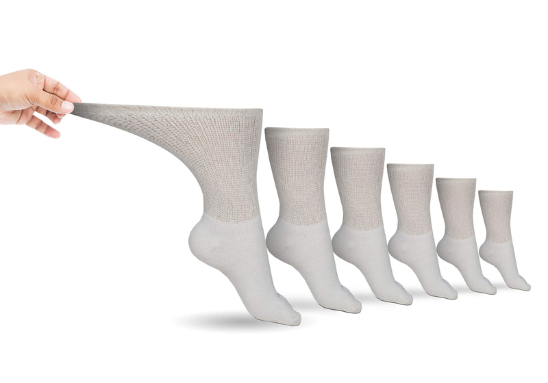 Non-binding Cotton Diabetic Crew Socks (6-pair Pack)