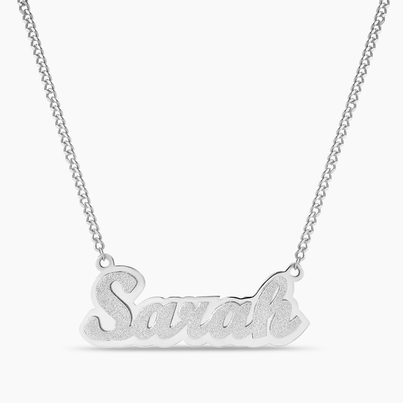 Double Plated Satin Name Necklace