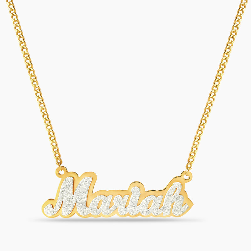 Double Plated Satin Name Necklace