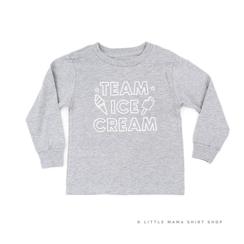 Team Ice Cream - Single Cone on Back - Child Long Sleeve Tee