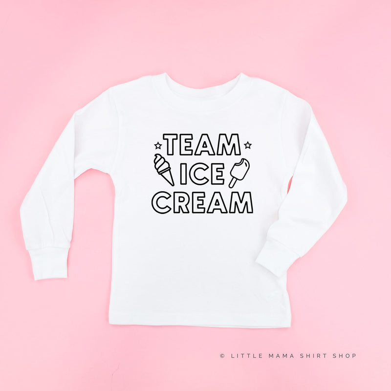 Team Ice Cream - Single Cone on Back - Child Long Sleeve Tee
