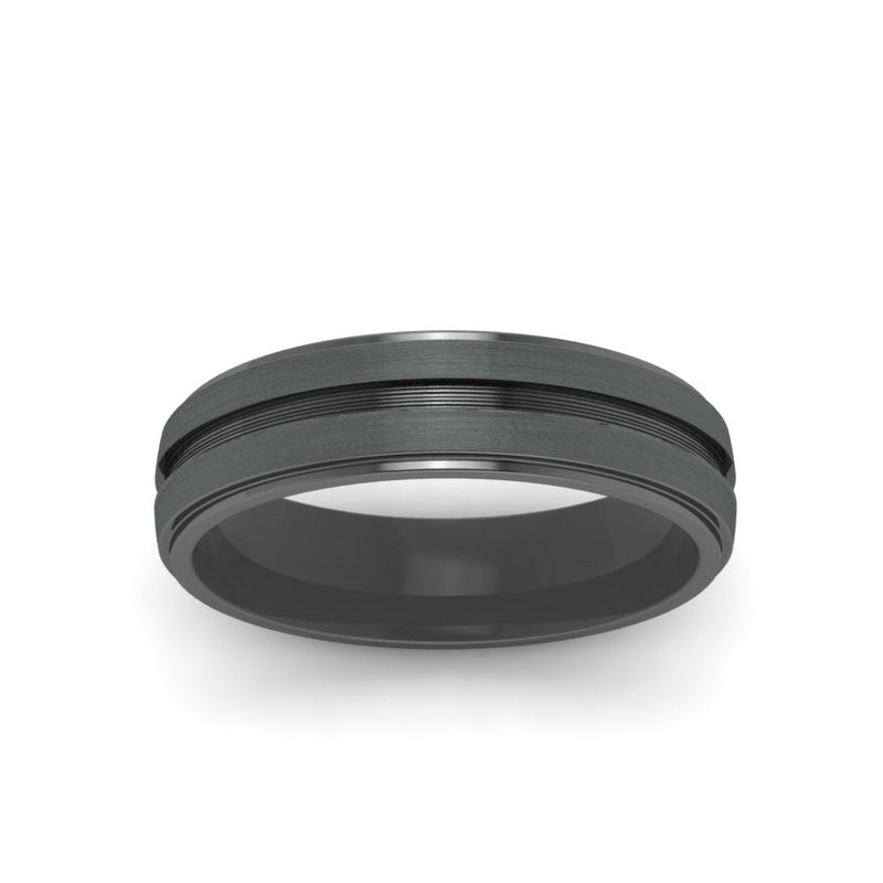 Textured Inlay Wedding Band
