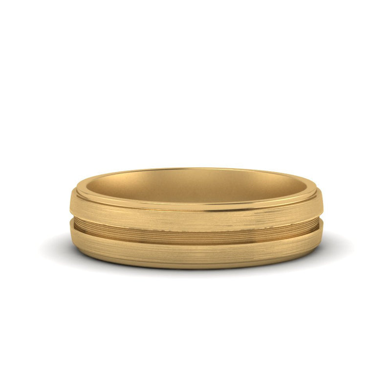 Textured Inlay Wedding Band