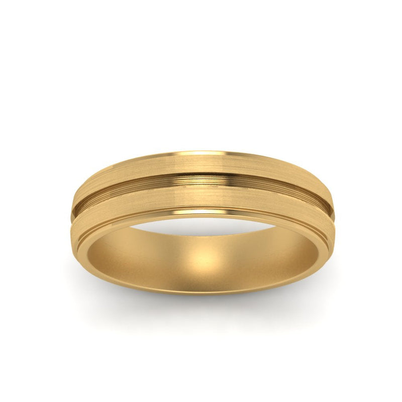 Textured Inlay Wedding Band