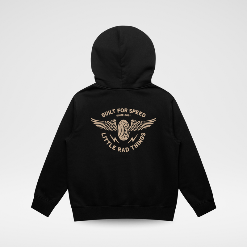THE WINGED MECHANIC HOODIE - RECYCLED BLACK