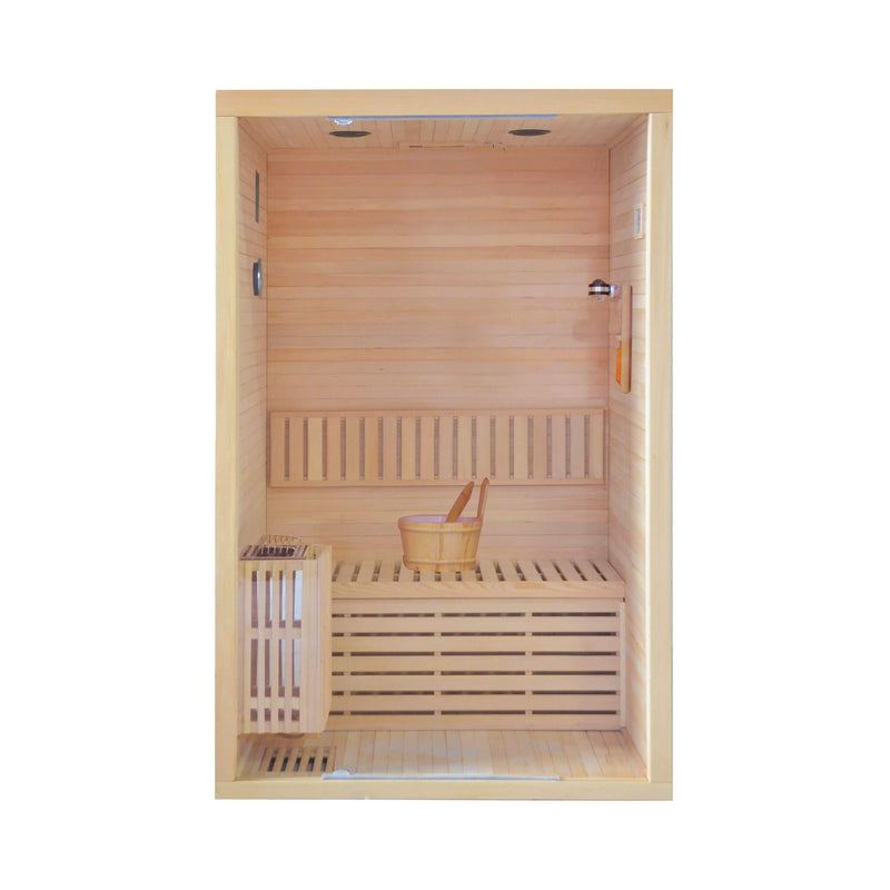 Thermora Alpine Premium 2-Person 3KW Hemlock Wood Sauna With LED Wall Light (SAK28471)
