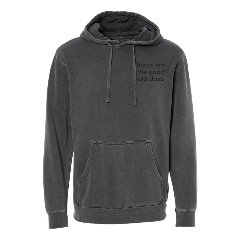 Embroidered PIGMENT HOODIE - Tone on Tone - These Are The Good Old Days