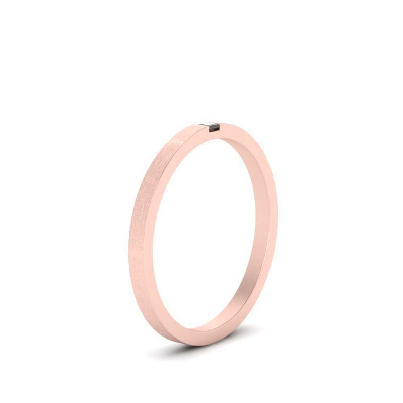 Thin Princess Cut Mens Band Ring