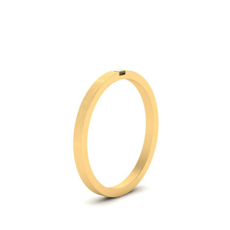 Thin Princess Cut Mens Band Ring