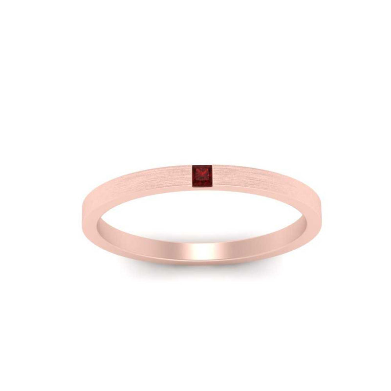 Thin Princess Cut Mens Band Ring