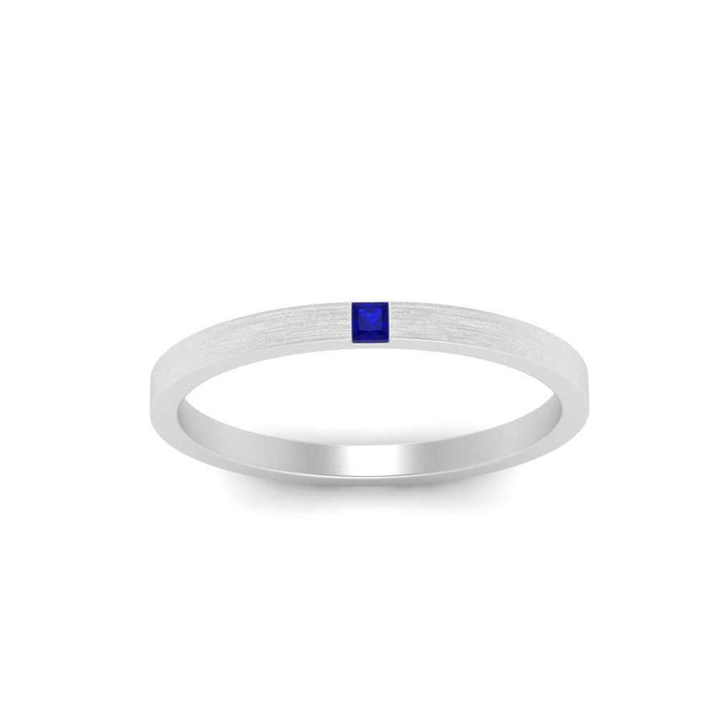 Thin Princess Cut Mens Band Ring