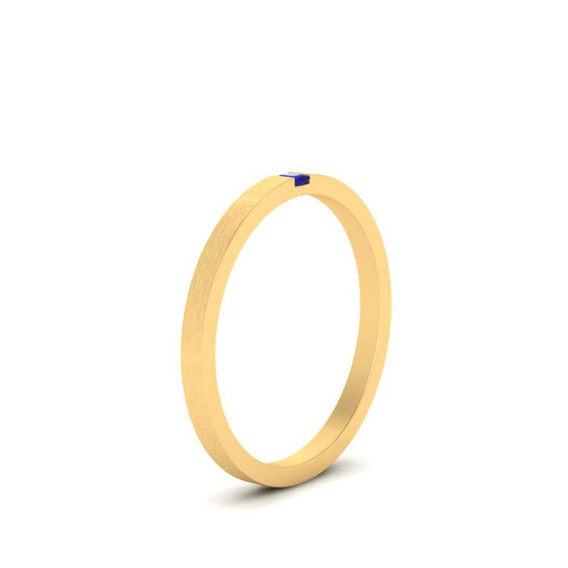 Thin Princess Cut Mens Band Ring