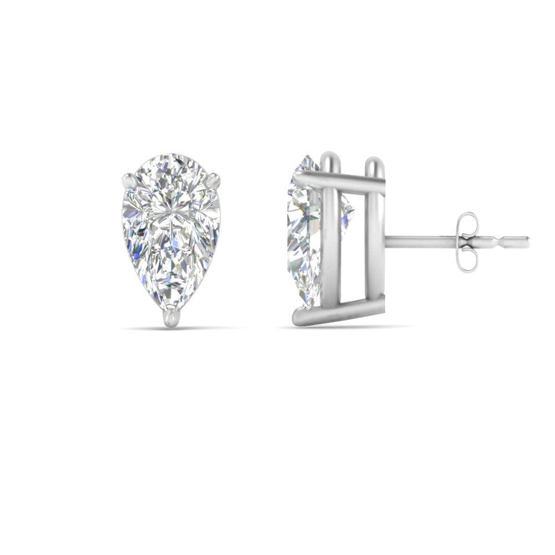 Three-Prong Pear Diamond Solitaire Stud Earrings (1.00ct - 10.00ct)