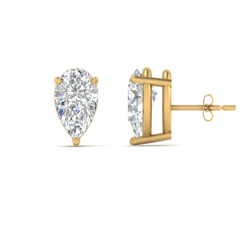 Three-Prong Pear Diamond Solitaire Stud Earrings (1.00ct - 10.00ct)