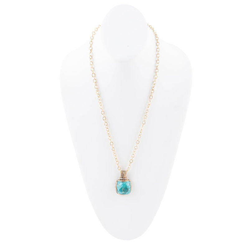 Three Turquoise Stone Necklace