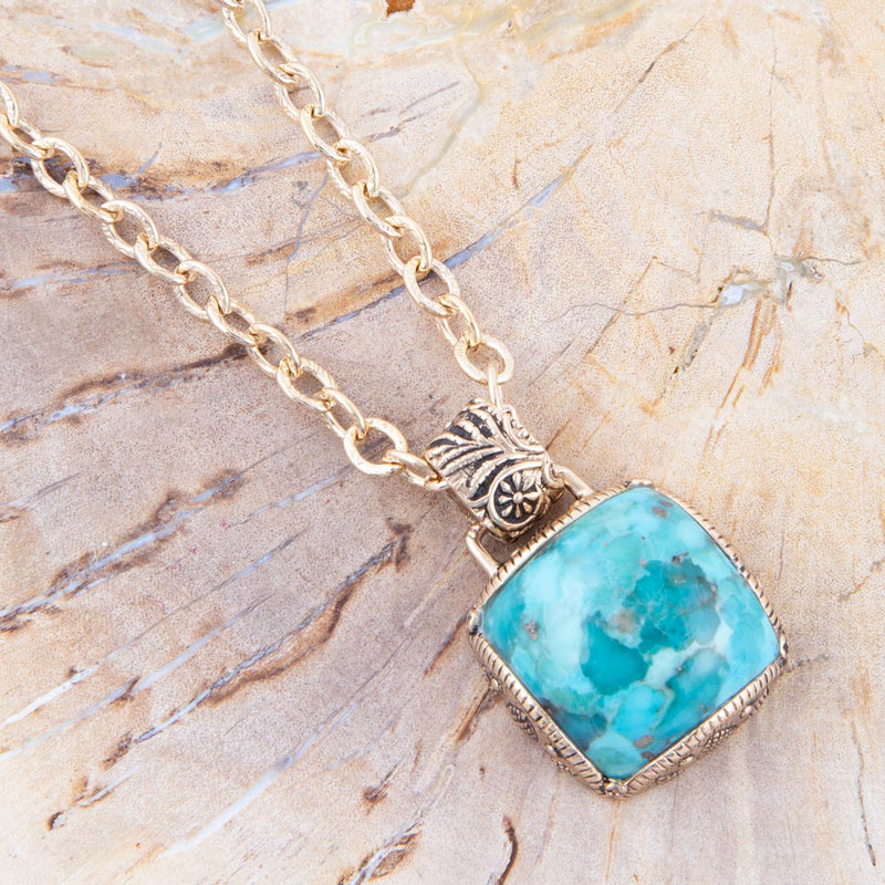 Three Turquoise Stone Necklace