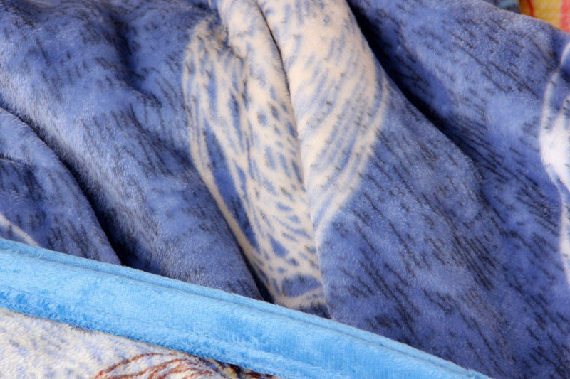 DaDa Bedding Swirly Navy Blue Lagoon Abstract Mink Flannel Fleece Throw Blanket (XY9897)
