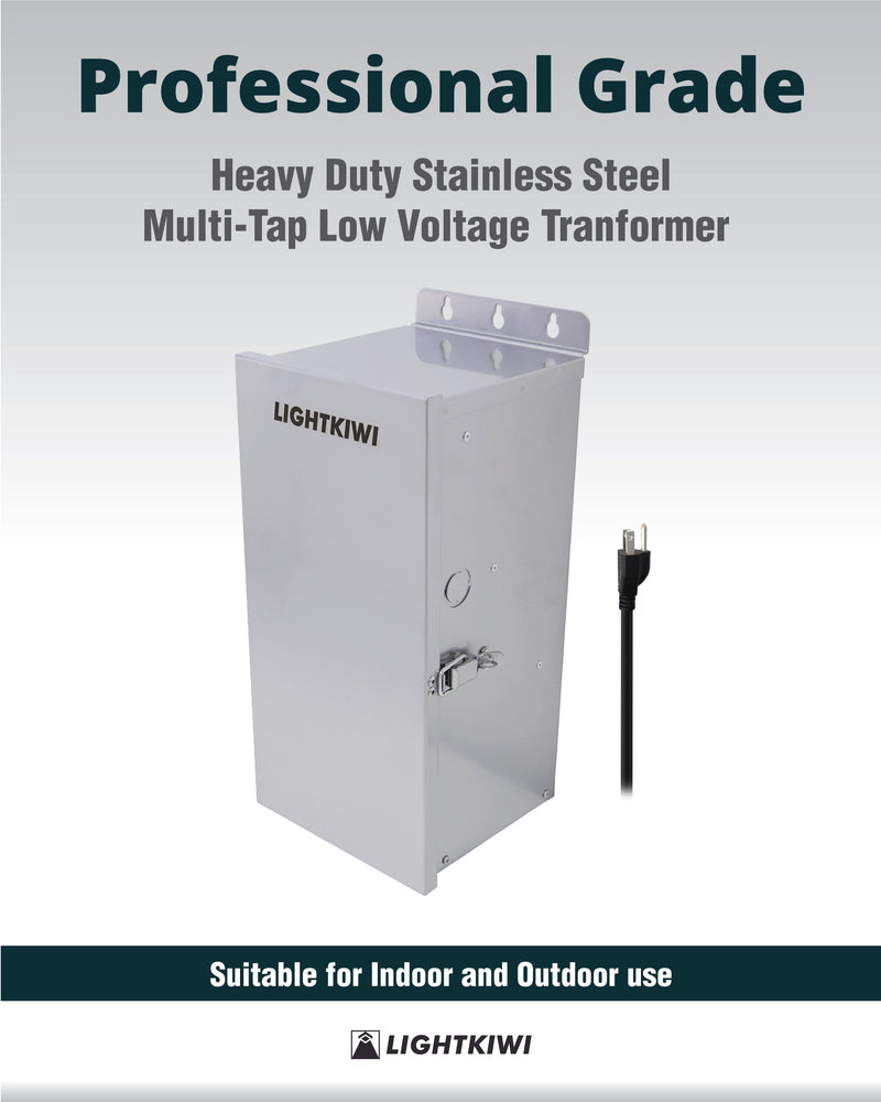 600W Landscape Transformer - Low Voltage Multi-Tap (12V-13V-14V-15V)