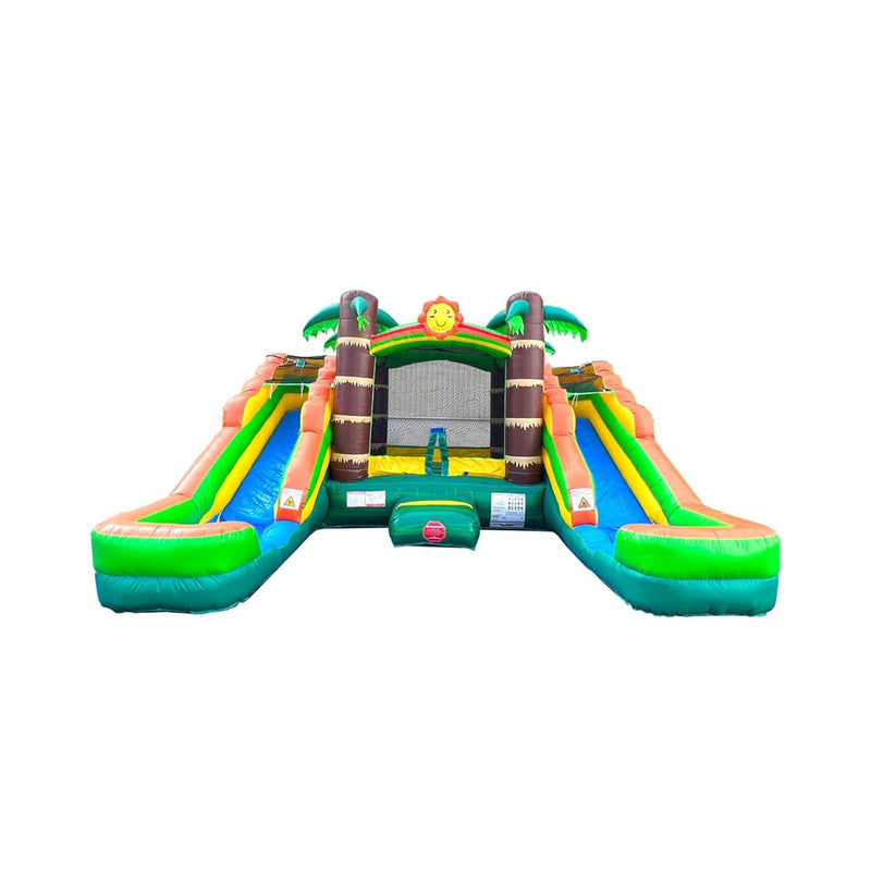 16FT Tropical Bounce House Combo With Double Water Slides (SAK92508)