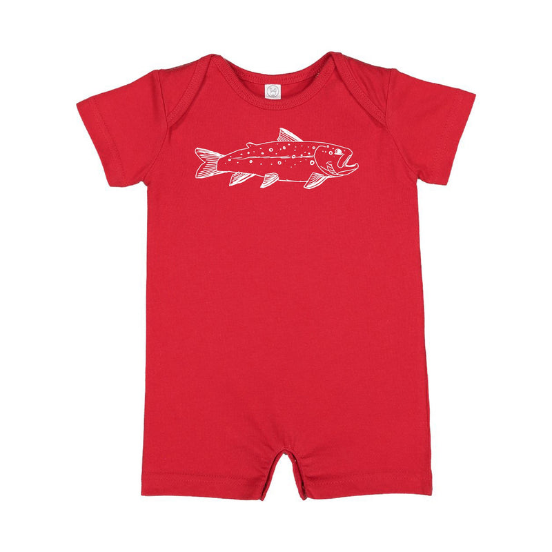 Hand Drawn Brook Trout - Shorts Romper