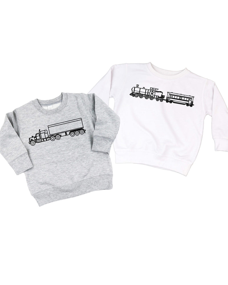 Trucks N' Things Minimalist Design - (Choose Your Vehicle) - Child Sweater