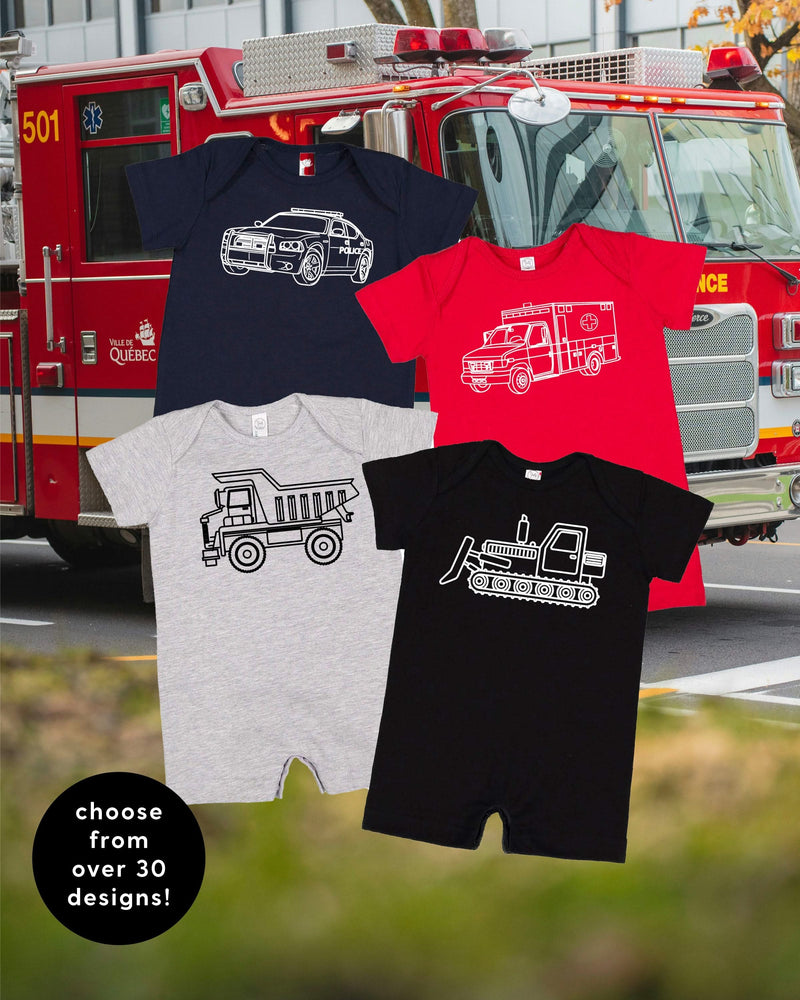 Trucks N' Things Minimalist Design - (Choose Your Vehicle) - Shorts Romper