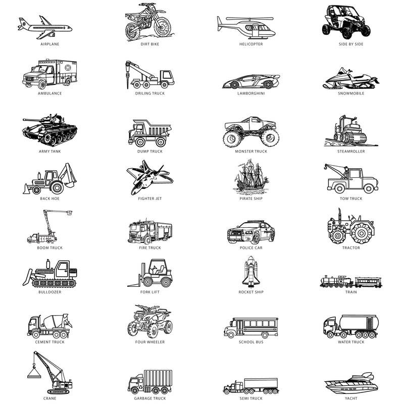 Trucks N' Things Minimalist Design - (Choose Your Vehicle) - Shorts Romper