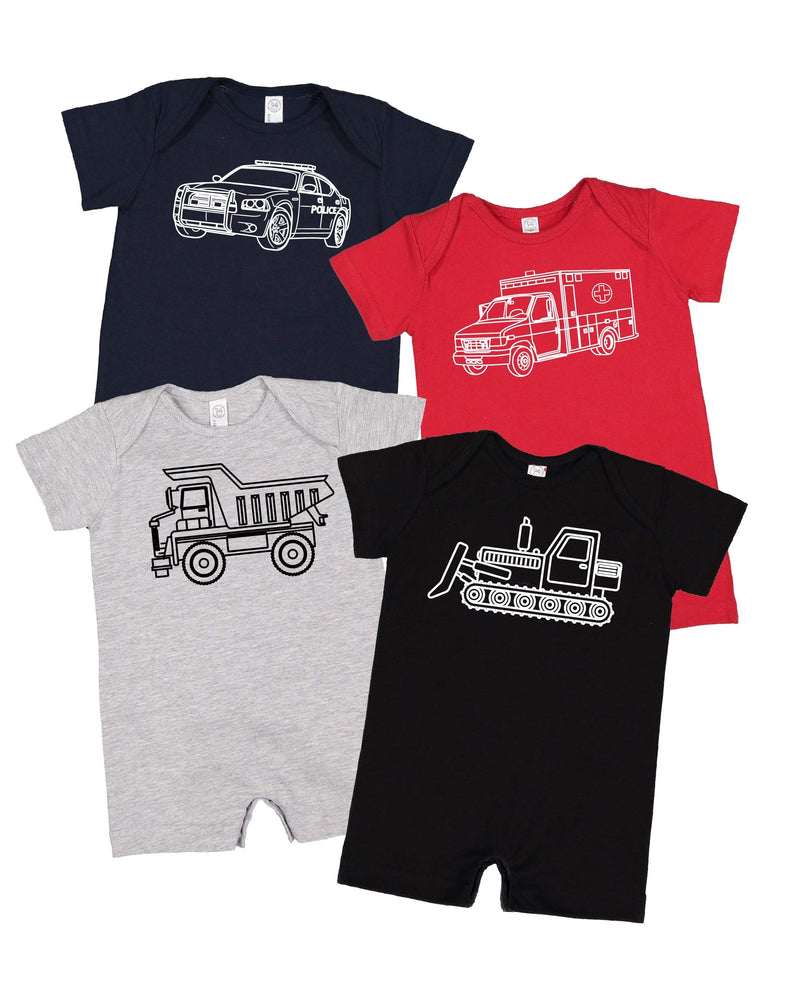 Trucks N' Things Minimalist Design - (Choose Your Vehicle) - Shorts Romper