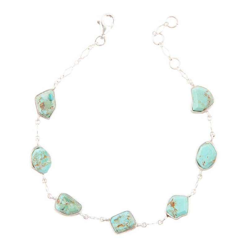 Turquoise and Sterling Silver Line Bracelet