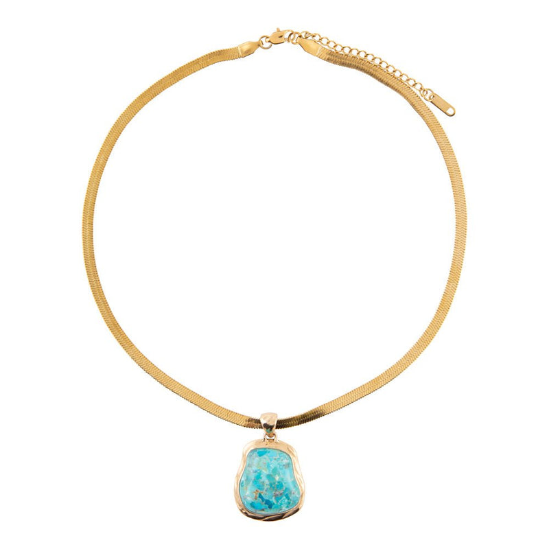Turquoise Baron Snake Chain Pendant Necklace