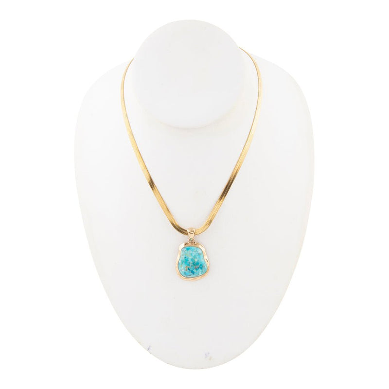 Turquoise Baron Snake Chain Pendant Necklace