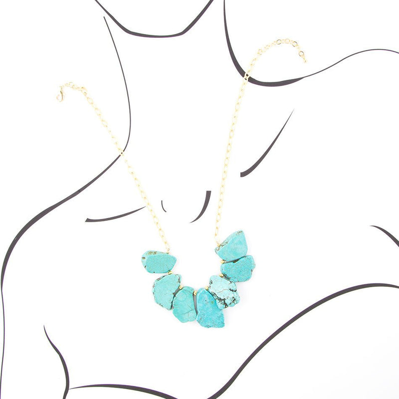 Turquoise Slabs Statement Necklace