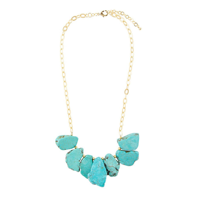 Turquoise Slabs Statement Necklace
