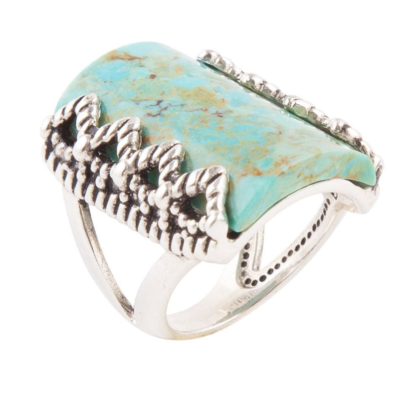 Blue Turquoise Sterling Silver Slice Statement Ring