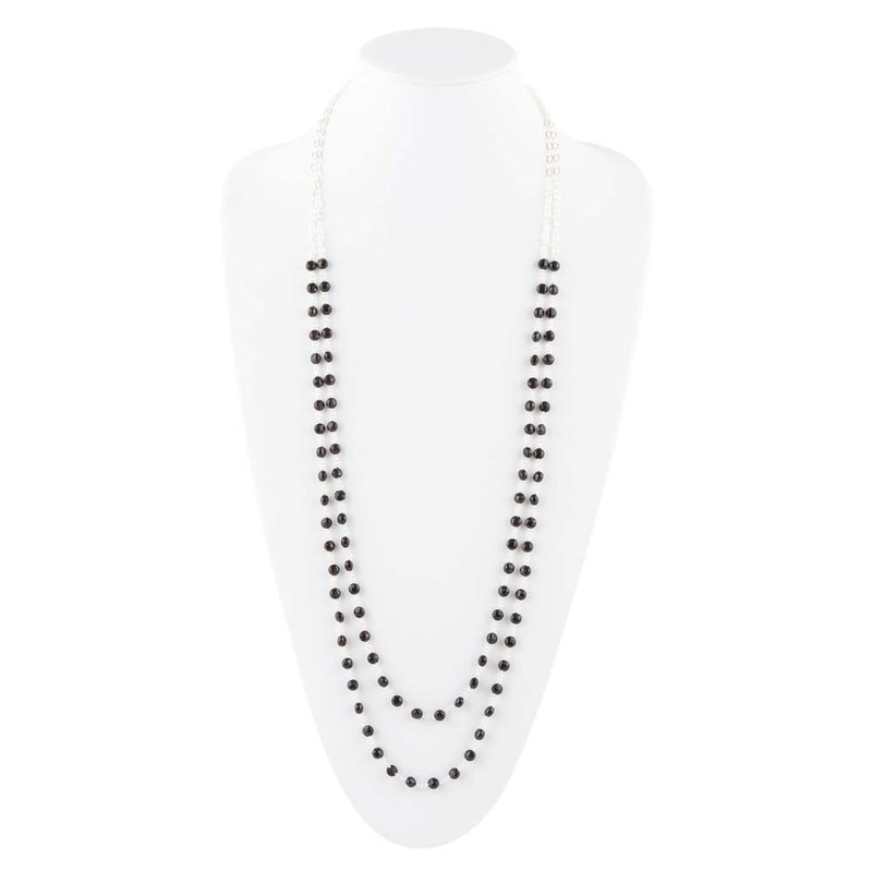 Two Row Onyx and Sterling Silver Necklace