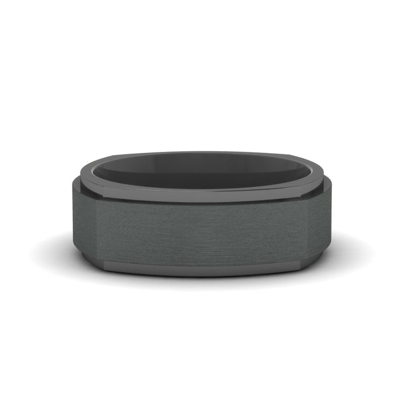 Two Tone Brushed Mens Wedding Ring