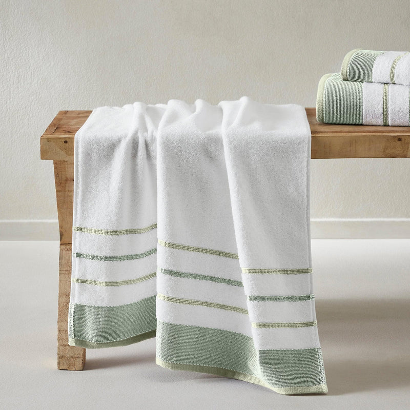 Decorative Cotton Stripe Bath Towel Set - Noelle Collection