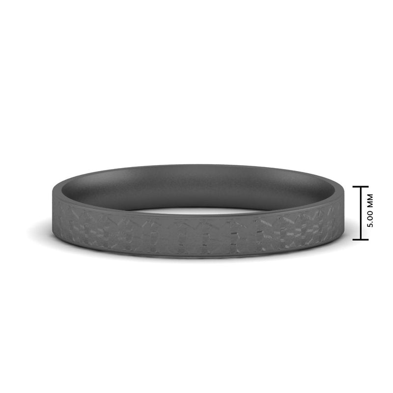 Unique Rock Textured Mens Wedding Band