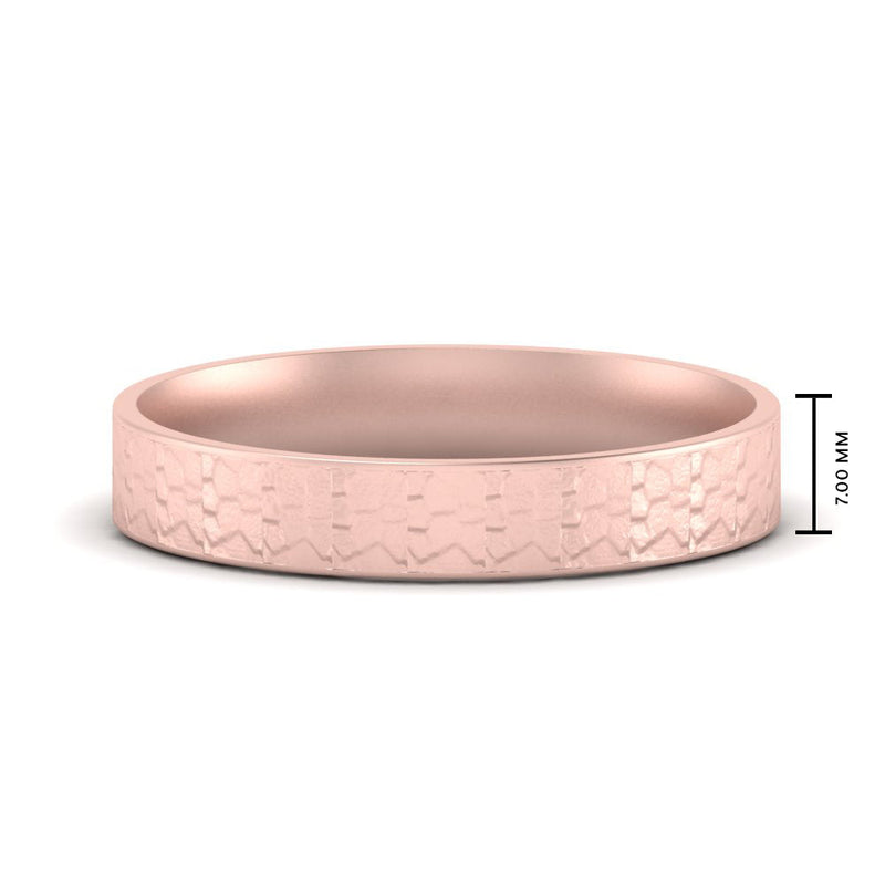 Unique Rock Textured Mens Wedding Band