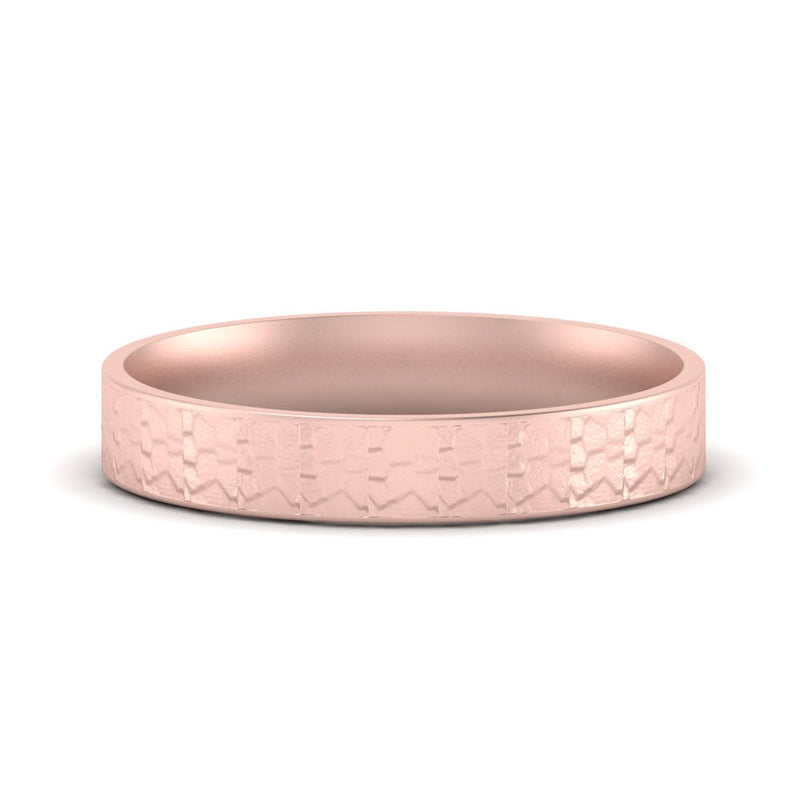Unique Rock Textured Mens Wedding Band
